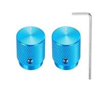 sourcing map 2 pomos de potenciómetro de aluminio, 6 mm de diámetro interior x 12,5 mm de diámetro exterior x 16 mm de altura, perillas universales de control de tono de volumen para guitarra, bajo