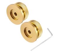 sourcing map 2 pomos de potenciómetro de aluminio de 6 mm x 38 mm, pomos universales de control de tono de volumen con tornillo de ajuste para bajo de guitarra, color dorado
