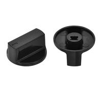 sourcing map 2 pomos de potenciómetro giratorio de 6 mm, eje D elevado, 0.7 pulgadas de alto x 1.3 pulgadas de diámetro, tapa de plástico negro para interruptor eléctrico, perilla de control de