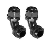 sourcing map 2 prensaestopas M20, codo de 90 grados, junta de nailon IP68, impermeable, conector de cable ajustable en espiral con juntas para cable de 6 a 11 mm