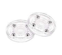 sourcing map 2 Pulgadas Rotatorio Giratorio Soporte con Acero Bolas Rodamientos Lazy Susan Base Giratoria Placa para Cocina Esquina Gabinetes, Transparente Paquete de 2