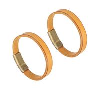 sourcing map 2 pulseras de cuero liso con hebilla, 9 pulgadas, pulseras de cuero natural con estampado a presión, puños ajustables en blanco, pulseras de manualidades para hombres y mujeres, estampado