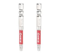 sourcing map 2 puntas de destornillador de cabeza Torx TT25 de 1/4 de pulgada, vástago hexagonal de 2.6 pulgadas de largo, magnéticas, a prueba de manipulaciones, 6 puntos, destornilladores