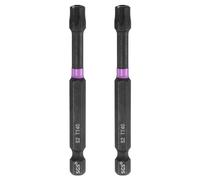 sourcing map 2 puntas de destornillador de impacto de cabeza Torx TT40 de 1/4 pulgadas, vástago hexagonal de 3 pulgadas de largo, magnéticas, a prueba de manipulaciones, 6 puntos, destornillador de