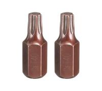 sourcing map 2 puntas de destornillador Torx T40 de 10 mm, vástago hexagonal de 30 mm de longitud, acero S2, a prueba de manipulaciones, 6 puntos, puntas de destornillador hexagonales