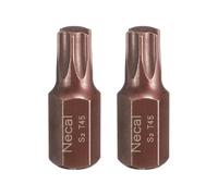 sourcing map 2 puntas de destornillador Torx T45 de 10 mm, vástago hexagonal de 30 mm de longitud, acero S2, a prueba de manipulaciones, puntas de destornillador hexagonales de 6 puntos