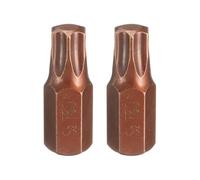 sourcing map 2 puntas de destornillador Torx T50 de 10 mm, vástago hexagonal de 30 mm de longitud, acero S2, a prueba de manipulaciones, 6 puntos, puntas de destornillador hexagonales