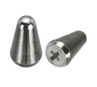 sourcing map 2 puntas de interruptor de palanca de guitarra de 3 vías y 5 vías, de latón, ranura cruzada, 4,5 mm, punta de perilla para piezas de repuesto de guitarra eléctrica ST TL, plata oscura