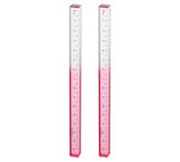sourcing map 2 reglas acrílicas transparentes rectas de 15 cm, métricas, transparentes, degradadas, tridimensionales, herramienta de medición cuadrada para aula, oficina, color rosa