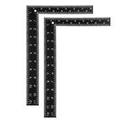 sourcing map 2 reglas cuadradas de precisión de maquinista de 12 pulgadas, 90 grados, de acero inoxidable, cuadrados, herramienta de marco de regla de ángulo recto de metal tipo L para carpintería