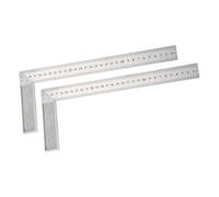 sourcing map 2 reglas cuadradas de precisión de maquinista de acero inoxidable de 90 grados de 12 pulgadas, herramienta de marco de regla de ángulo recto de metal tipo L para carpintería profesional y