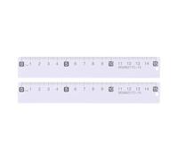 sourcing map 2 reglas rectas de metal de 15 cm, regla métrica de aleación de aluminio, herramienta de escala con agujero para medir, estudio, lectura, aula, oficina, color morado claro