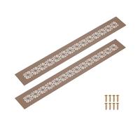 sourcing map 2 rejillas de ventilación de aleación de aluminio, 400 x 50 mm / 15,7 x 2" rejilla de ventilación rectangular con lamas con cubierta y tornillos de montaje para puerta de armario ropero