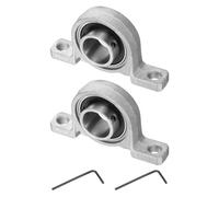 sourcing map 2 rodamientos de bloque de almohada KP005 de 25 mm, unidades de rodamiento de aleación de zinc, montaje en brida, P6 (ABEC3)