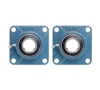 sourcing map 2 rodamientos de bloque de almohada UCF-206-20 de 1-1/4 pulgadas de diámetro, unidades de rodamiento de acero cromado autoalineables, montaje en brida cuadrada de 4 pernos, base sólida