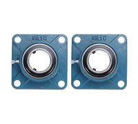 sourcing map 2 rodamientos de bloque de almohada UCF-210-32 de 2 pulgadas, unidades de rodamiento de acero cromado, montaje en brida cuadrada de 4 pernos, base sólida