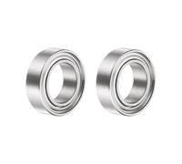 sourcing map 2 rodamientos de bolas SMR106ZZ de ranura profunda, 6 x 10 x 3 mm, rodamientos de doble blindaje de acero inoxidable 440C, ABEC 5