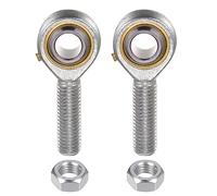 sourcing map 2 rodamientos de extremo de varilla macho POS12 M12 M12 x 1.75 rosca derecha, extremos de barra de junta autolubricantes, incluye tuerca de atasco