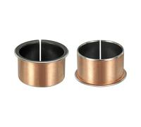 sourcing map 2 rodamientos de manga con brida, diámetro de 60 mm x 65 mm de diámetro exterior x 40 mm de longitud, 75 x 2,5 mm de diámetro de brida x t bujes de bronce sinterizado, rodamientos