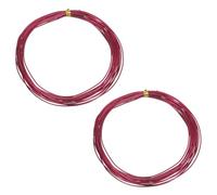 sourcing map 2 rollos de alambre bonsái de 1 mm cada rollo de 16.4 pies (5 m) de alambre de aluminio anodizado para jardinería, fijación de ramas de árbol, manualidades, color rojo vino