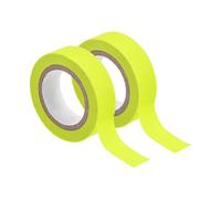 sourcing map 2 Rollos de Cinta Adhesiva de Tela de Gaffers Neon, 0.6 pulgadas x 16.5 pies Cinta que Brilla en la Oscuridad Cinta Adhesiva Fluorescente Luz Negra, Amarillo