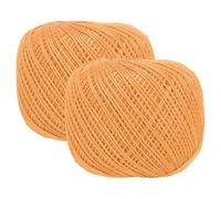 sourcing map 2 rollos de hilo de ganchillo de algodón perlado naranja de 164 yardas, tamaño 3, hilo de encaje para tejer ganchillo y coser