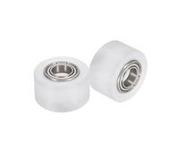 sourcing map 2 ruedas de nailon con rodamientos, diámetro de 3/8 pulgadas x 1-3/16 pulgadas de ancho x 11/16 pulgadas de largo, rueda guía CNC, polea de nailon (blanco)