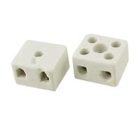 sourcing map 2 Salidas 16A Cerámica Terminal Bloques Alta Temp Porcelana Cerámica Conectores para Eléctrico Alambre Cable 2uds