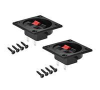 sourcing map 2 Salidas Resorte Altavoz Terminal Clip Liberación Empuje Conector Audio Cable Tira Terminales Bloque Negro Rojo WP2-7 2pcs