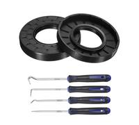 sourcing map 2 sellos de aceite, cubierta de doble labio de goma de nitrilo TC de 40 x 80 x 12 mm con kit de gancho y resorte para eje de rodamiento mecánico de automóviles, color negro