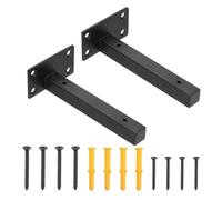 sourcing map 2 soportes flotantes resistentes de 6 pulgadas, soportes de estante de metal con tornillo de montaje en pared, soporte para almacenamiento en el hogar, color negro