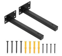 sourcing map 2 soportes flotantes resistentes de 8 pulgadas, soportes de estante de metal con tornillo de montaje en pared, soporte para almacenamiento en el hogar, color negro