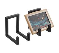 sourcing map 2 soportes para marcos de fotos, soportes de metal de 6 pulgadas, soporte de exhibición de placas, soporte de placa para fotos, placa decorativa, libro, plato, caballete de fotos, color