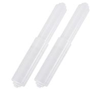 sourcing map 2 soportes para rollo de papel higiénico, de plástico, con resorte, para papel higiénico, barra de repuesto para baño, baño, color blanco