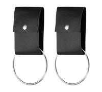 sourcing map 2 soportes para toallas con bucle, soporte de cuero para toallas de cocina, baño, gancho de pared, colgador de puerta de horno para decoración del hogar, armarios, mango de horno o