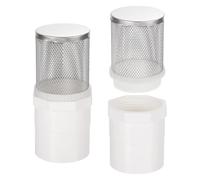 sourcing map 2 tapas de filtro de acero inoxidable 304 de 1.2 pulgadas, filtro de succión de entrada de manguera, conectado a tubería de agua de PVC DN32 de 3 cm para reducir la entrada sólida (98 mm