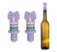 sourcing map 2 tapones de vino de silicona, divertido tapón de vino en forma de lazo, color morado