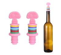 sourcing map 2 tapones de vino de silicona, divertidos tapones de vino con forma de hongo, color rosa