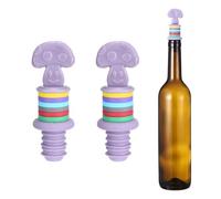 sourcing map 2 tapones de vino de silicona, divertidos tapones de vino en forma de hongo, color morado
