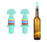 sourcing map 2 tapones de vino de silicona, divertidos tapones de vino en forma de hongo, color verde