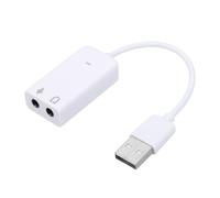 sourcing map 2 tarjetas de sonido USB, adaptador de audio USB a conector de 3,5 mm, compatible con sonido envolvente virtual 7.1, color blanco