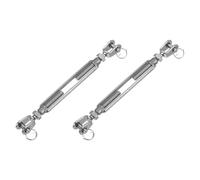 sourcing map 2 tensores M10 (3/8 pulgadas) de mandíbula y mandíbula tensores de cuerda de alambre, tensor de cable ajustable de acero inoxidable 304 para vela de sombra, tendedero, límite de carga de