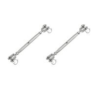 sourcing map 2 tensores M5 (3/16 pulgadas) de cuerpo cerrado, tensores de cuerda de alambre, tensor de cable ajustable de acero inoxidable para tendedero de toldo, límite de carga de trabajo de 660
