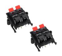 sourcing map 2 terminales de altavoz de resorte de 2 filas y 4 vías, conector de liberación a presión, bloque de tira WP4-15, rojo y negro