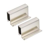 sourcing map 2 tiradores de borde de vidrio de 1.6 pulgadas, clips de puerta de acero para ventana, manija de puerta oculta para cajones, armarios, vitrinas de vidrio, muebles, níquel perla