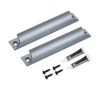 sourcing map 2 tiradores de cajón, aleación de aluminio de 4.7 pulgadas, tiradores de dedo con pegamento de tornillo montado para ventana corrediza, cocina, armario, cajón, color gris mate