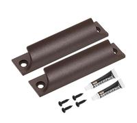 sourcing map 2 tiradores de cajón de aleación de aluminio de 3.5 pulgadas, tiradores de dedo con pegamento de tornillo montado para ventana corrediza, cocina, armario, cajón, color café
