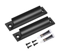 sourcing map 2 tiradores de cajón de aleación de aluminio de 3.5 pulgadas, tiradores de dedo con pegamento de tornillo montado para ventana corrediza, cocina, armario, cajón, color negro