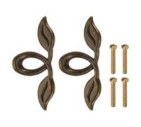 sourcing map 2 tiradores de cajón de hojas de 4 pulgadas, estilo vintage, manijas para armario, armario, estantería, decoración de muebles, bronce