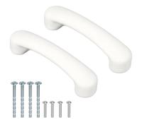 sourcing map 2 tiradores de cerámica blanca en forma de arco para cajones, 4.5 x 1 x 1.2 pulgadas, bonitos accesorios para armarios de cocina, armarios, cómodas, cajones, guarderías, etc